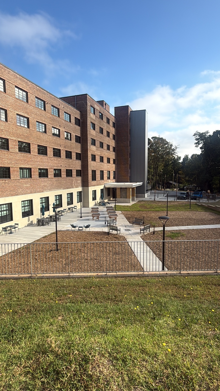 Concrete courtyard and walkways at Heritage Village in Atlanta, Georgia.