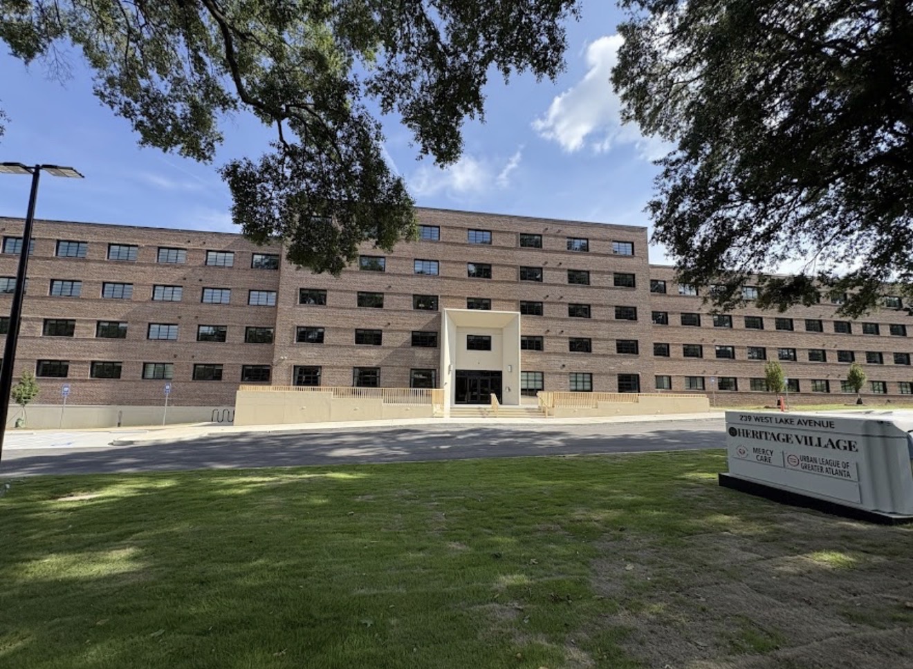 Front Entrance And Completed Concrete Improvements at Heritage Village in Atlanta, Georgia.